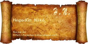 Hegedűs Niké névjegykártya